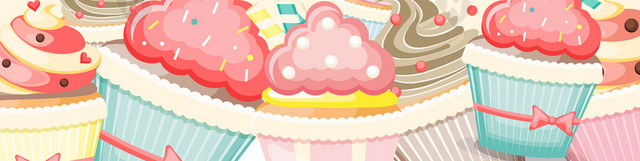 卡通彩色蛋糕生日快乐背景素材