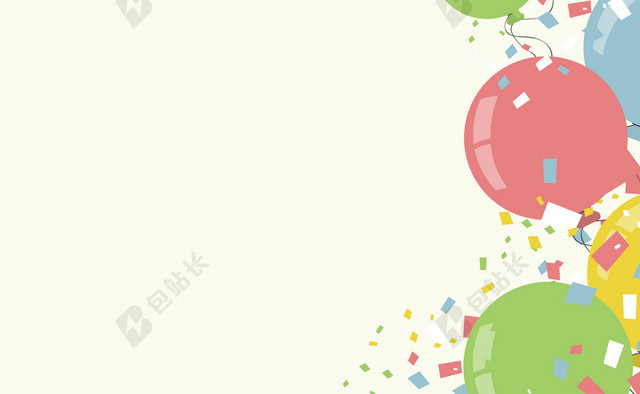手绘彩色气球生日主题背景素材