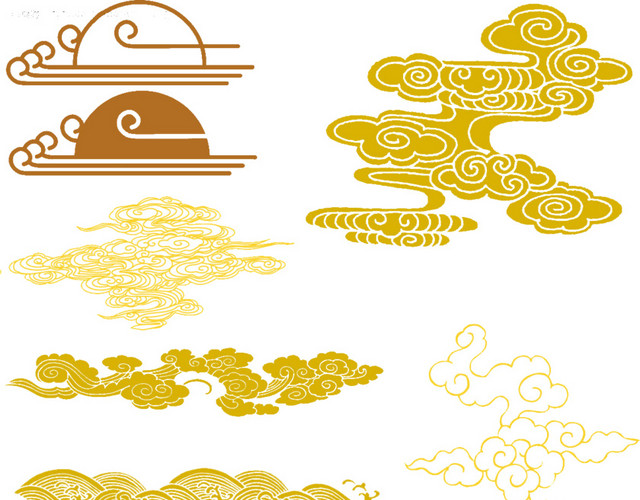金色高大上云纹素材