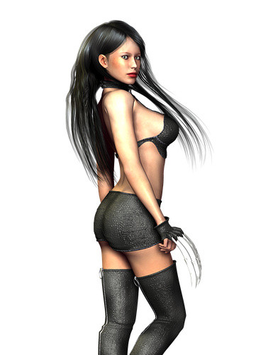 性感欧美黑衣美女女人素材