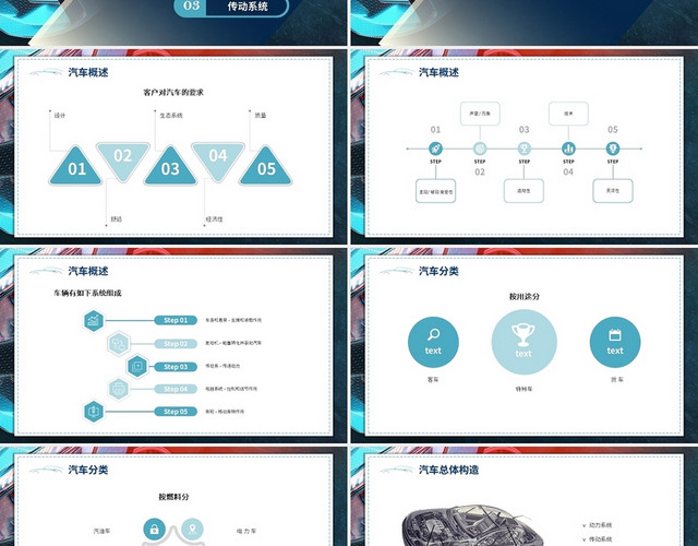 蓝色简约风汽车基础知识第一篇PPT课件汽车基础知识PPT2第一篇