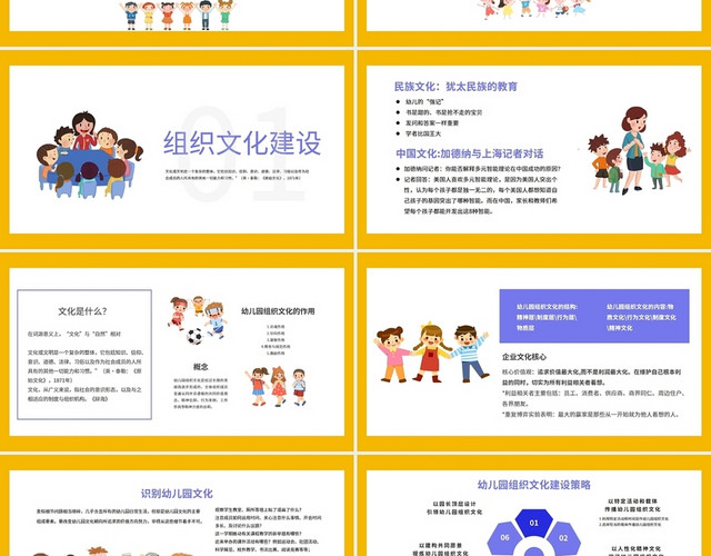 黄色卡通幼儿园组织文化与团队建设PPT商务通用PPT幼儿园组织文化建设与团队建设