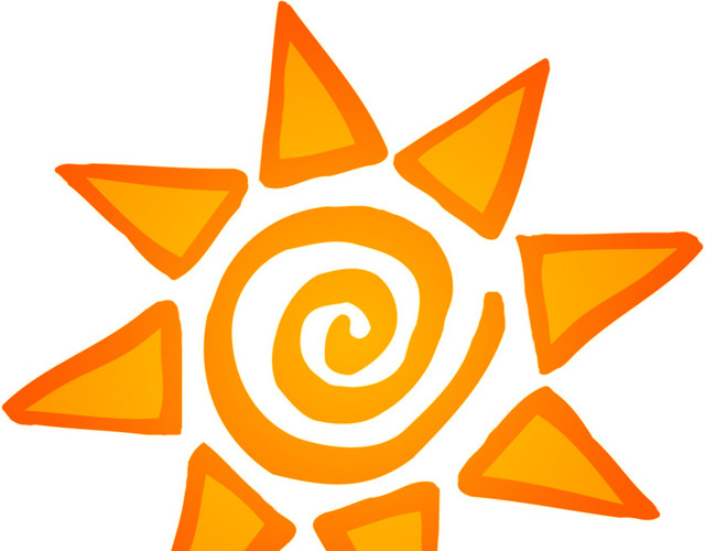 卡通多边形手绘太阳素材