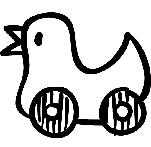 简约黑白镂空韩风插图小鸭子玩具小鸡