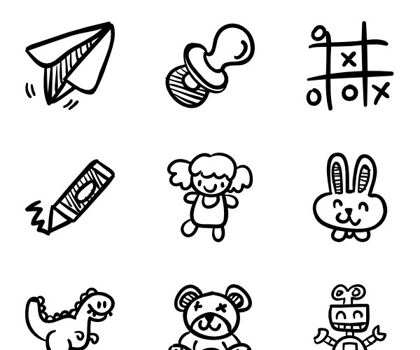 简约清新简单插画配图小天使奶嘴宝宝兔子