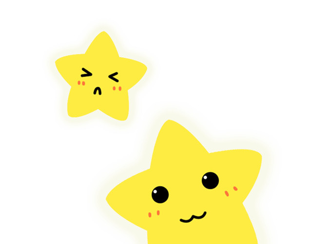 卡通黄色笑脸星星素材