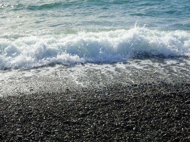 海浪波浪自然景观旅游景点背景图片