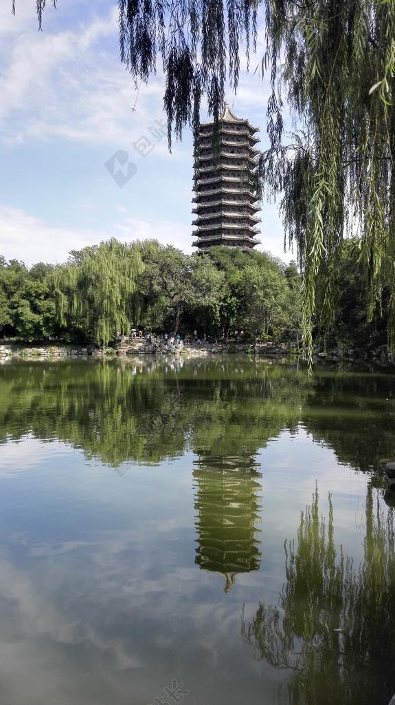 未名湖 塔 倒影