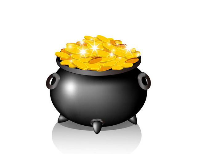 聚宝盆金币装饰素材