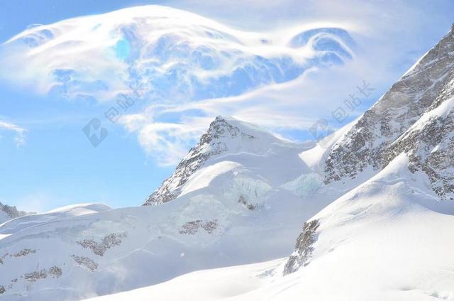 瑞士 顶部的宫观 宫观的白色 宫观的雪 因特拉肯 少女峰 卢塞恩