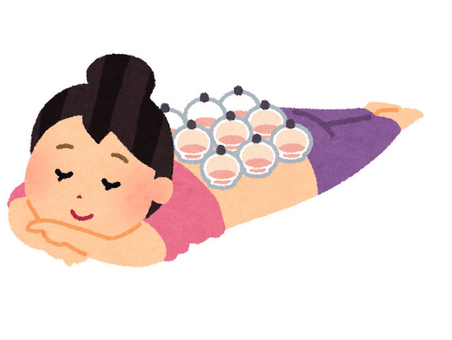 女士保养拔罐养生素材