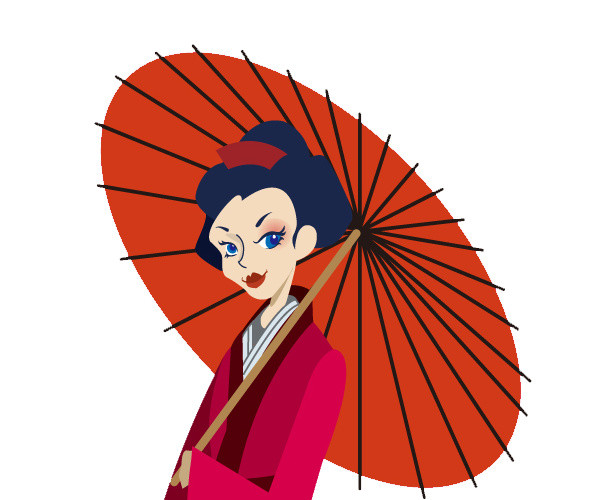 手绘女子人物人像素材