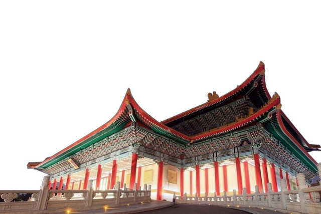 简约中国风楼阁建筑物旅游素材