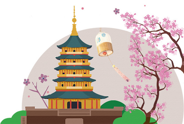 复古建筑物旅游景点素材