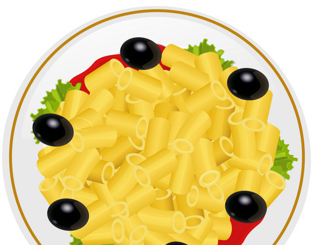 彩色手绘食物美食意大利面