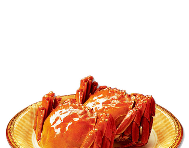 特色秋季秋天美食阳澄湖大闸蟹螃蟹插画配图
