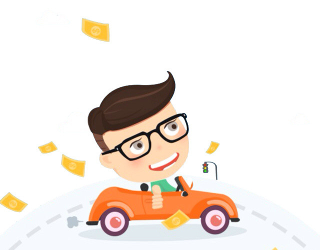 卡通清新汽车小人素材