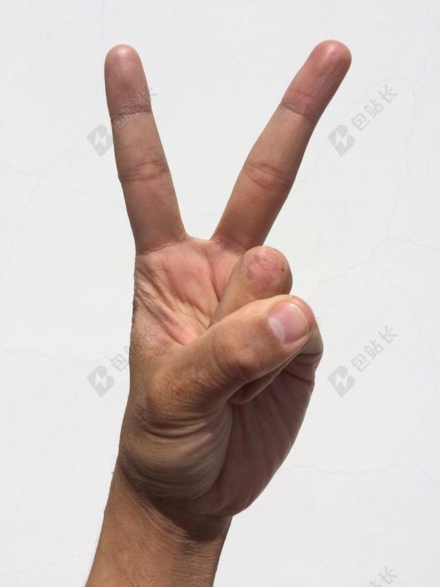 人胜利的手势背景图片