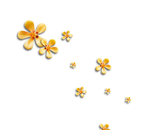 清新黄色落花花瓣元素