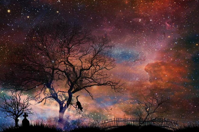 广告神秘梦幻星空宣传背景图片