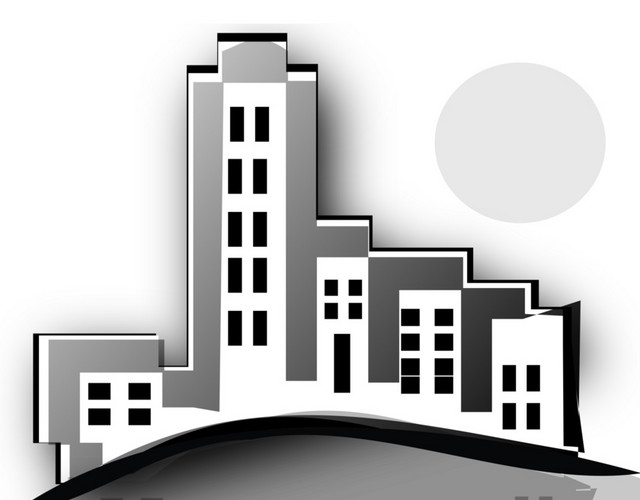 城市楼房建筑物剪影