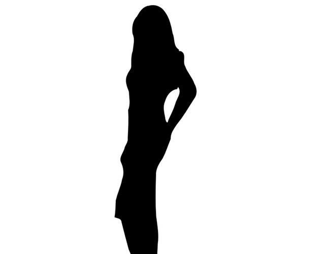 站着的女人剪影