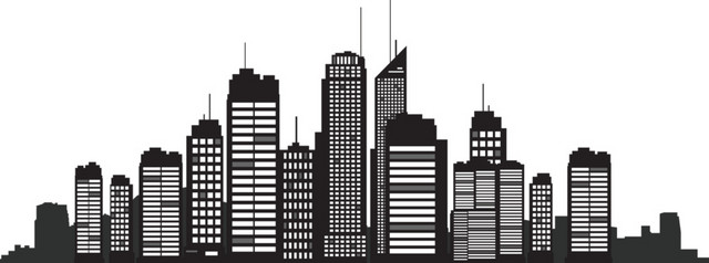 城市高楼大厦建筑物剪影