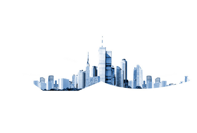 城市高楼大厦建筑物剪影