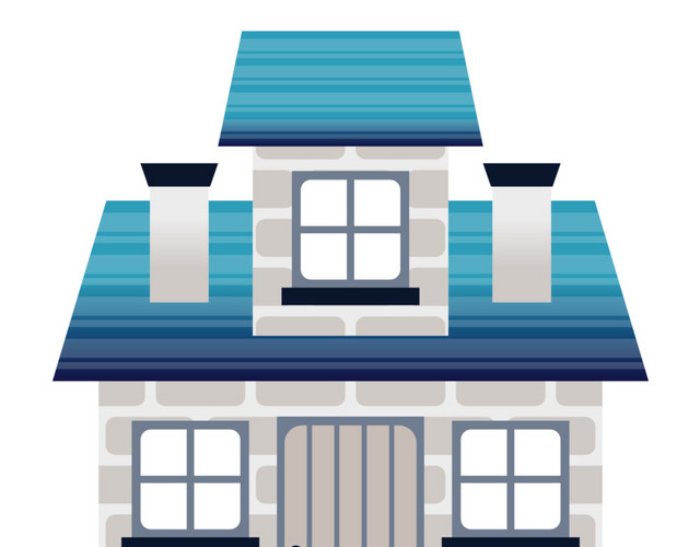 房屋建筑模型插画素材