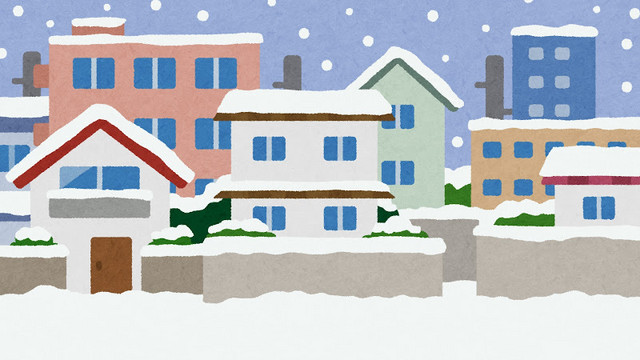 冬季雪天的村子