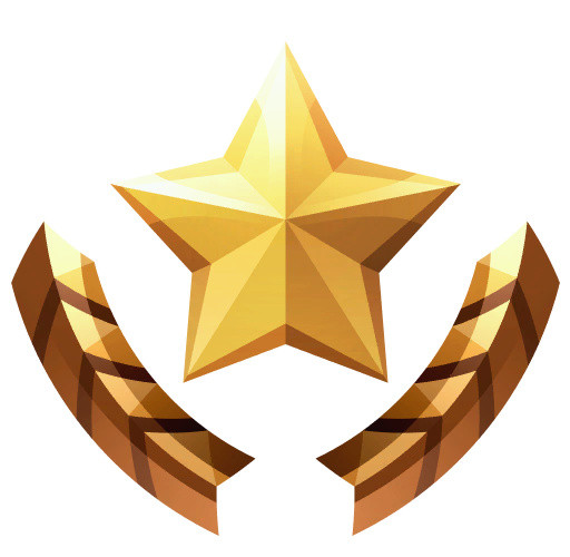 五角星型明暗对比徽章
