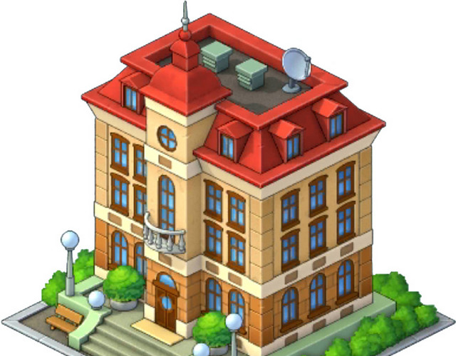 房屋建筑模型插画素材图
