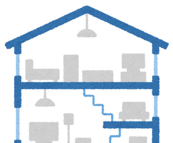 蓝色房屋建筑模型结构图