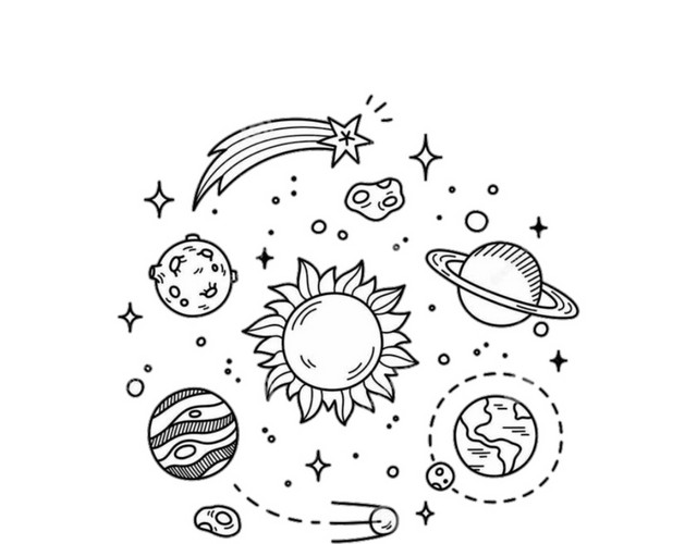 黑色手绘星空下载素材