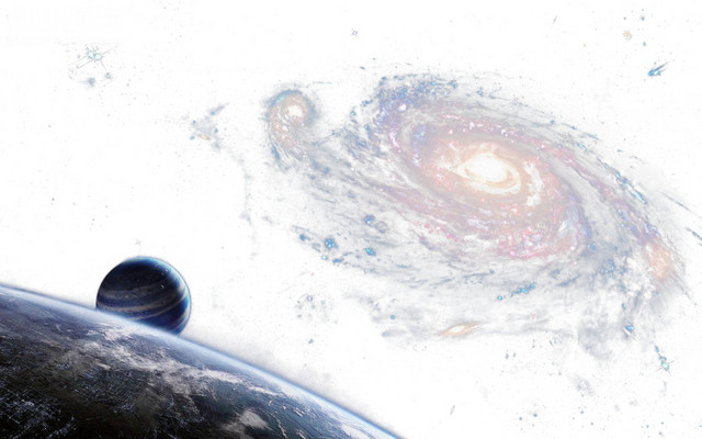 淡红色简约星空免扣素材