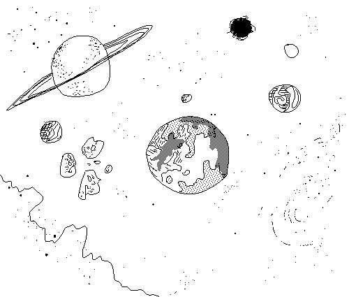 黑色手绘星空免扣素材