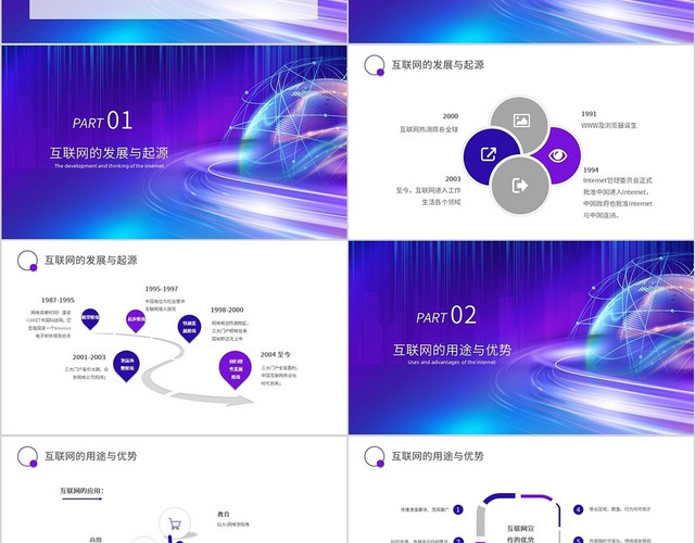 紫蓝色互联网基础知识PPT