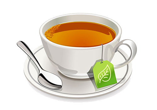 手绘杯子下午茶元素