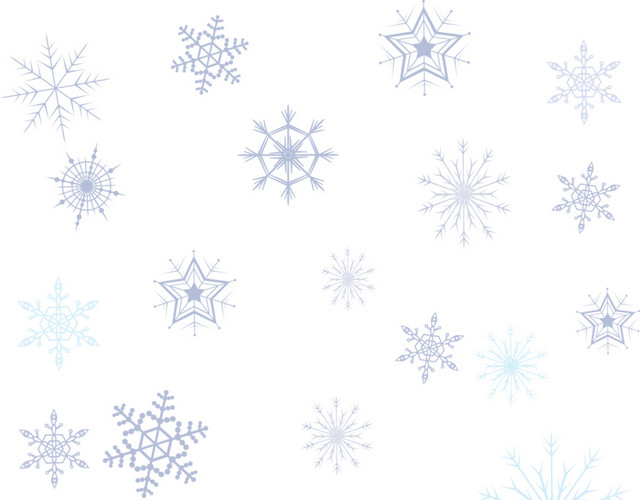 冬天各种形状雪花