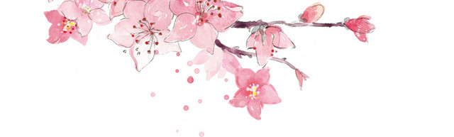 水墨花鸟插画春季元素