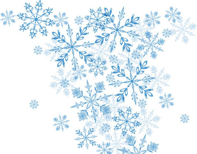 蓝色三角雪花群小雪大雪冬天素材