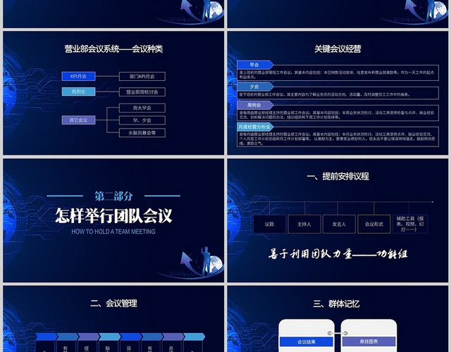 蓝黑简约商务保险公司团险部营业部经营篇会议管理PPT