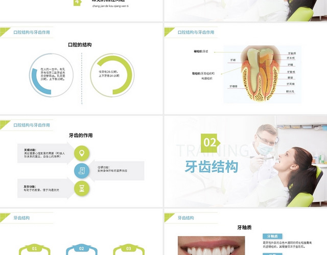 蓝色简约风格口腔健康基本知识PPT工作培训PPT