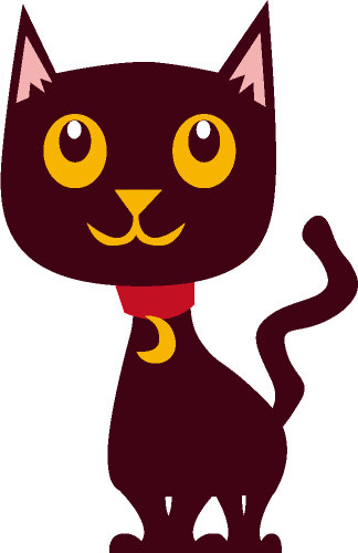 手绘万圣节黑猫