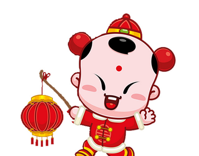 喜庆卡通人物春节素材