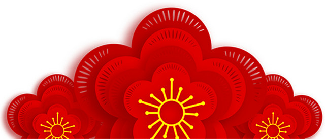 中国传统节红梅花