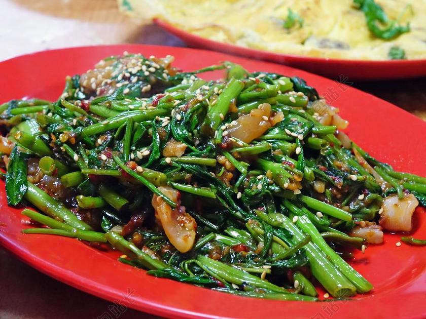 空心菜 KANGKONG 叁峇辣椒 蔬菜 炒 辣 绿色 中国