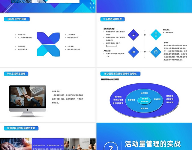 蓝色商务简约如何进行活动量管理保险培训PPT模板