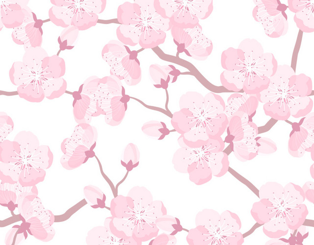 淡粉色唯美樱花矢量图