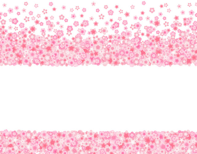 美丽樱花花瓣边框素材